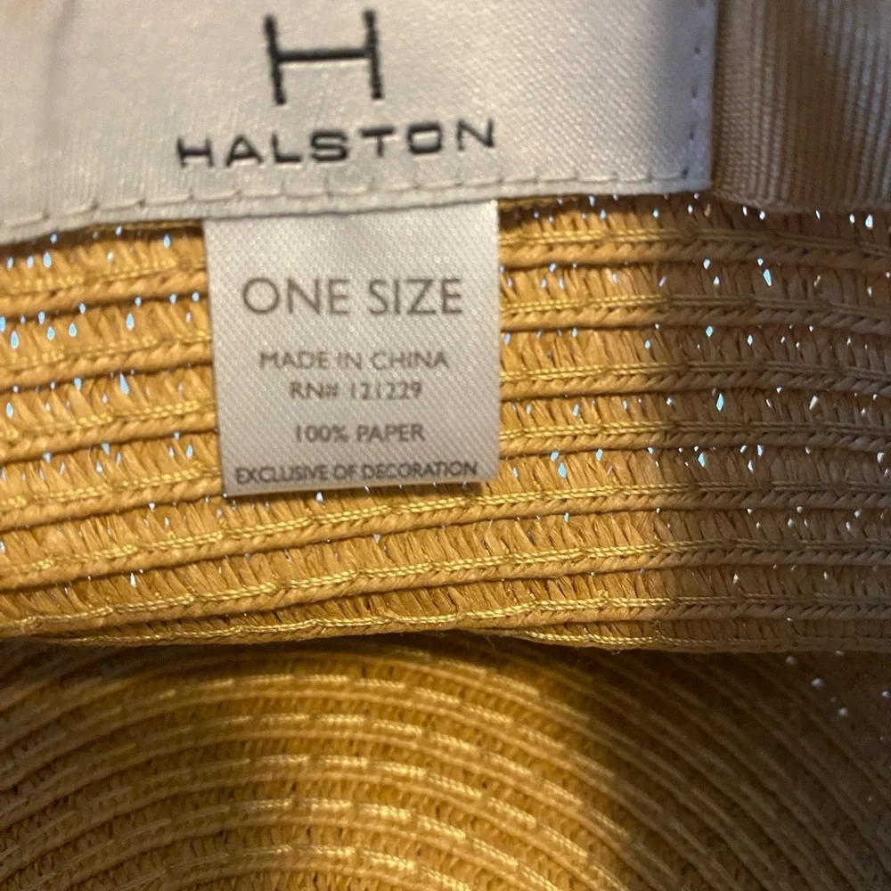 Halston Heritage Tan and Brown Wide Brim Hat